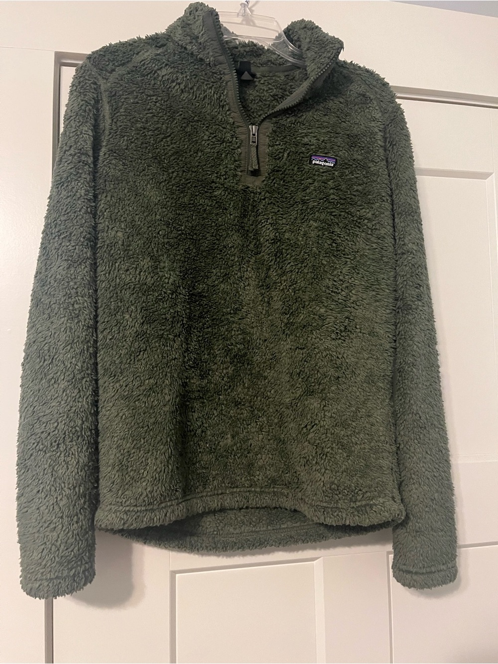Patagonia Boys Olive Green Better Sweater Teddy Fleece Quarter-Zip